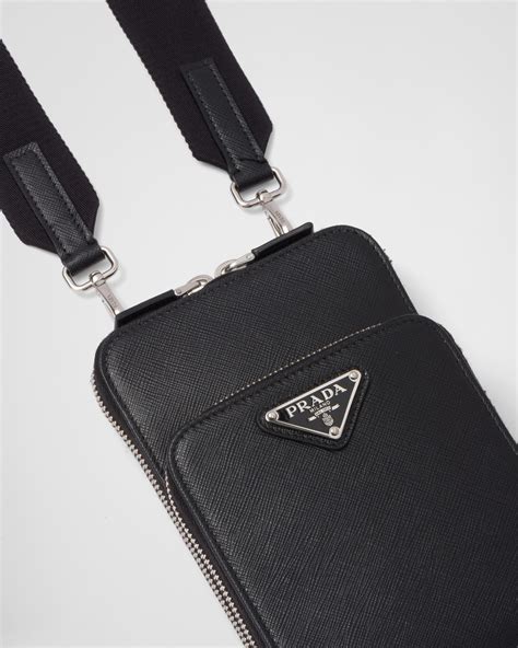 prada cell phone saffiano case|Black Saffiano Leather Smartphone Case .